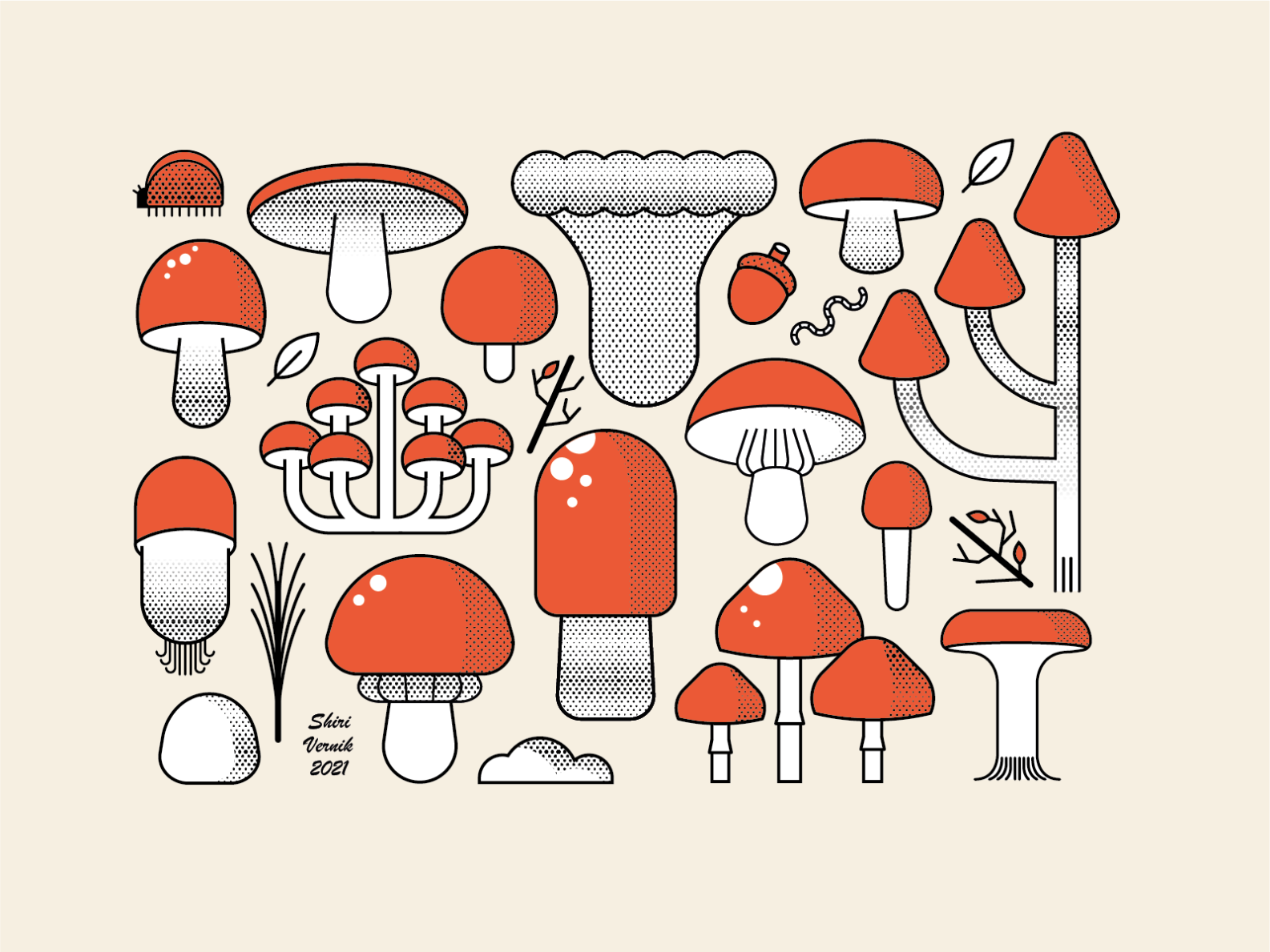 Mushrooms by Shiri Vernik on Dribbble