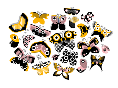 Butterflies illustration illustrator vector