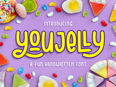 Youjelly - Handwritten Font beautiful font branding children childrens book childrens illustration font font awesome font design font family fun fun fonts graphic design handmade handwritten handwritten font typography