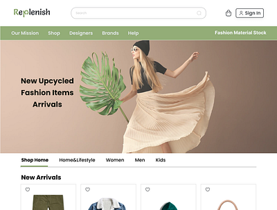 Upcycled Fashion Website ui web