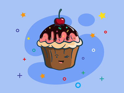 Capcake cake character character design design illustration illustrator typography vector дизайн иллюстрация