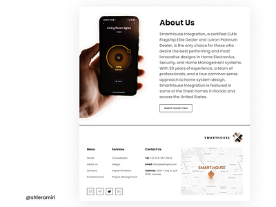 About Us UI Design about us app branding design figma design footer illustration smart house ui userexperience ux vector
