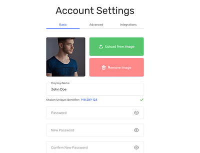 Profile Page form image minimal minimalist password profile upload user profile