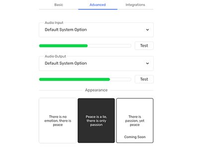 Settings Page app dashboard design form minimal settings settings page