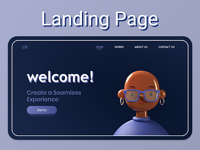 Landing page 3d 3d art 3d artist adobe xd app design design illustraion illustration illustrations illustrator landing landingpage ui design uidesign web web design webdesign website design