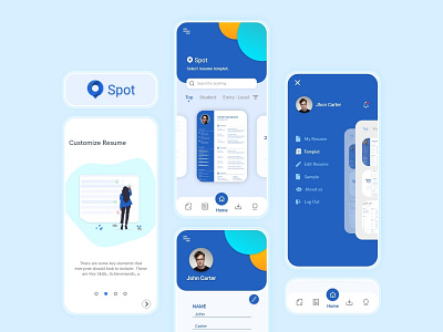 Spot resume maker adobe xd black design landing ui ui design uidesign web design webdesign white