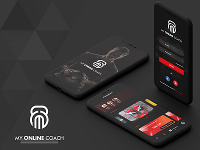 My Online Coach adobe xd adobexd app athlete black coach coaches design learning learning app online red sport learning sports tutorial ui design uidesign