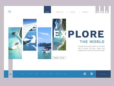 Explore world web design adobe xd black design landing tour tourism tourist travel travel app ui ui design uidesign vacation white world