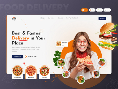 Hot Grill branding delivery design fast food food landing landing page minimal ui ui design uidesign white