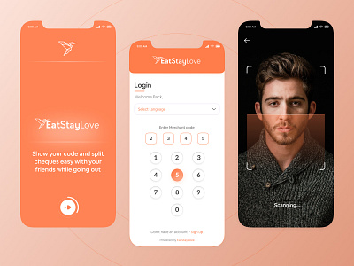 Split app branding design figma home in light mobile orange pin scan sign sign up ui ui design uidesign white