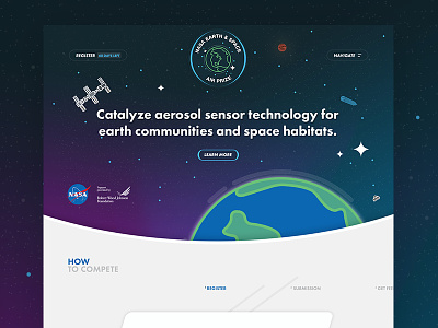 NASA Earth & Space Air Prize Website awwwards nominee common pool earth line icons logo naphtali marshall nasa rampit space stars