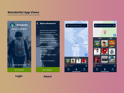 Wanderlist appviews app design figma music app music player app music player ui spotify ui user experience ux