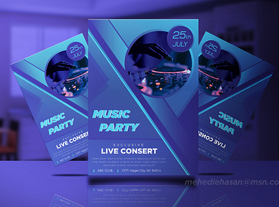Music Party Flyer Design branding business business flayer flyer flyer artwork flyer design graphics design