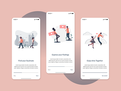 Onboarding Screen - Dating App branding dailyui design illustration ios minimal mobile app mobile app design mobile design mobile ui ui uiux uiuxdesign user experience user interface ux