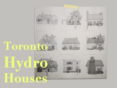 Hydro Houses architecture blackandwhite drawing drawings graphic design illustration paper pencil print print design toronto typography