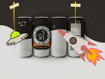 mooncat beer beer design drawing graphic design illustration logo logodesign packagedesign packaging practice space typography