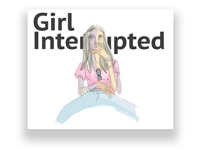 Girl Interrupted cartoon character design design digital art digital drawing drawing graphic design illustration illustration art sketch sketching