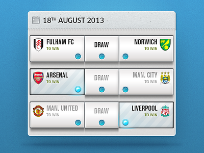 Prediction panel concept for Predix button buttons detailed football ios mobile panel prediction soccer