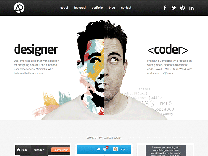  My  new portfolio website  by Adham Dannaway on Dribbble