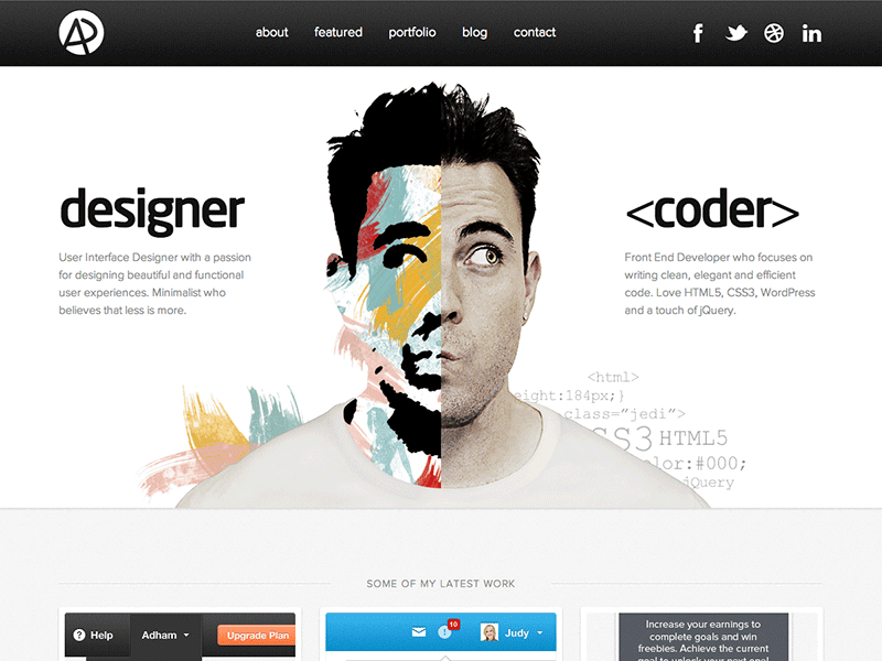 My new portfolio website animation designer developer home homepage portfolio ui designer web designer website