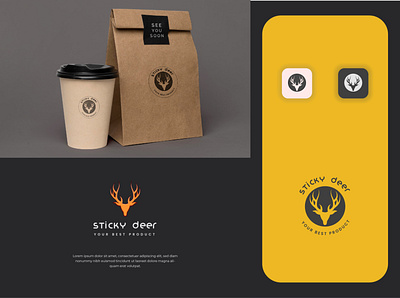 Sticky deer creative modern logo branding