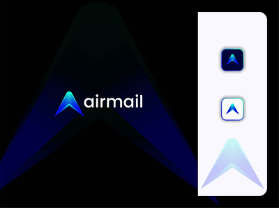 Airmail modern a letter logo branding branding