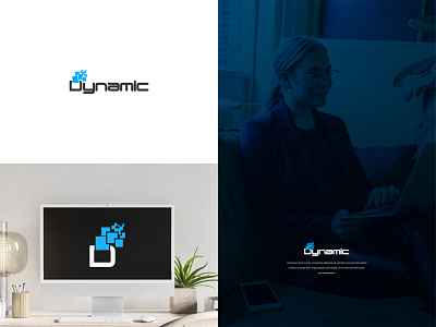 Dynamic - a digital  technology company logo design