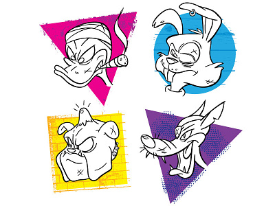 The Back-Alley Gang animals character design illustration
