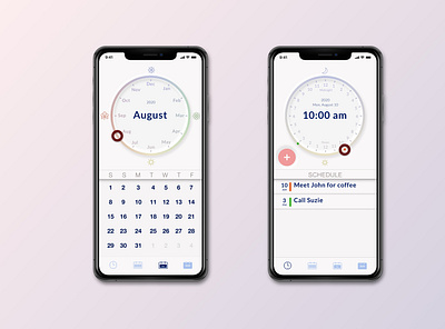 Wheel of Time - Calendar App concept app app design calendar concept debut debut shot design mobile app mobile ui productivity ui ui ux ux