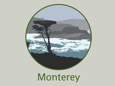 Monterey, California brand design branding california coast design figma logo nature ocean tree ui vector