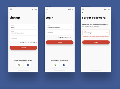 Login and Sign Up Screens app design ecommerce figma mobile app design mobile landing page product design sign in sign up ui ui ux ux