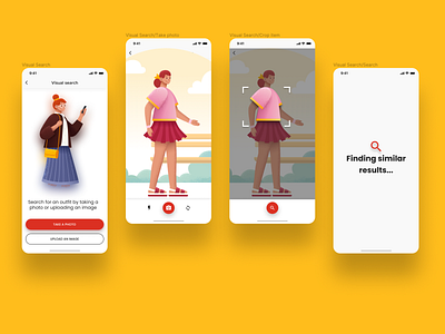 Visual search capability in an e-commerce app app design ecommerce figma illustration mobile app design product design shot ui ui ux ux