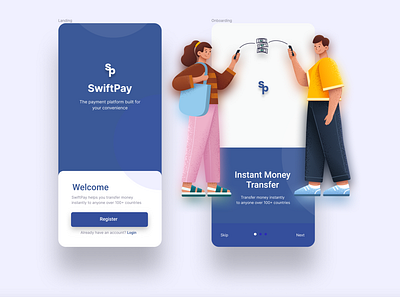 Instant money transfer app app application design branding cash app design figma illustration mobile app design mobile landing page onboarding screen product design shot ui ui ux ux