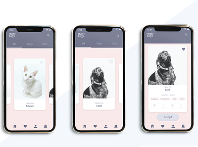 Pets Adopt App animals app design ui ux