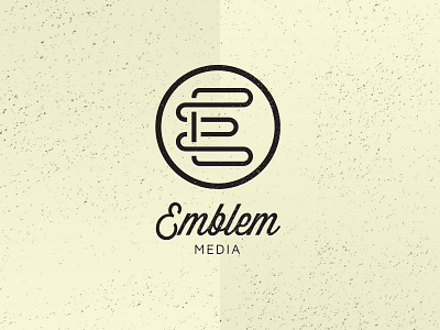 Emblem Media Logo Concept brand circle emblem id identity logo losttype maven media monogram wisdom script