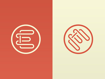 E & M monogram - Left or Right? brand circle e identity logo m monogram