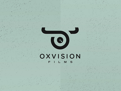 Oxvision Films animal bull eye film gotham rounded icon identity logo movie ox trade gothic vision