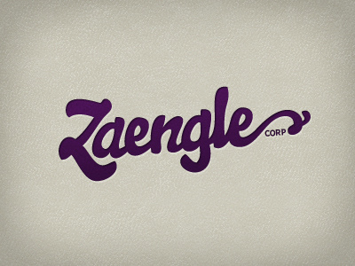 Zaengle Corp. Logo brand hand drawn id identity logo purple script