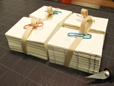 Miniature book signatures ready for sewing book book design bookbinding cream hand bound ivory meta serif mini book miniature