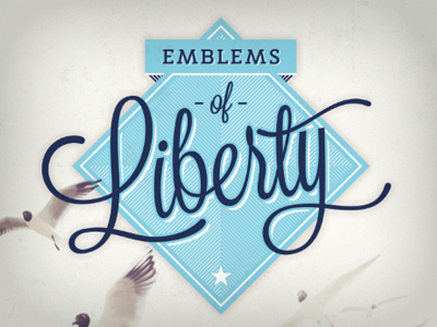 Emblems of Liberty Title book book design book title concept cover emblems script title