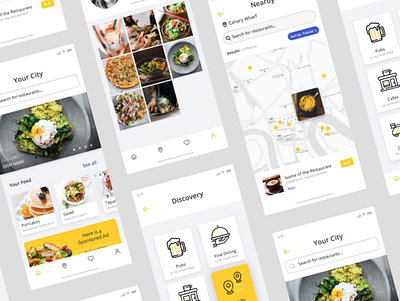 Food delivery app design app branding design flat graphic design icon logo minimal vector web