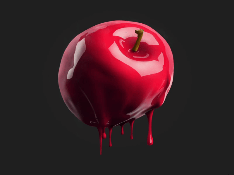 Red Apple Painting Process anime apple drawing gif hyperrealism painting red