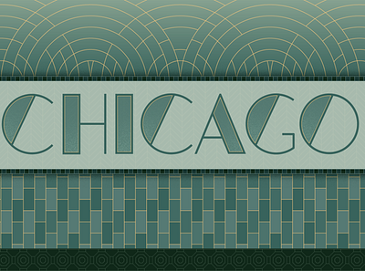 Chicago art deco chicago hand lettering handlettering illustrator postcard procreate skillshare