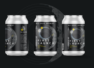 "First Launch" Can Label Design beer art beer can beer label craft beer craft brewery design illustration label design label packaging typography