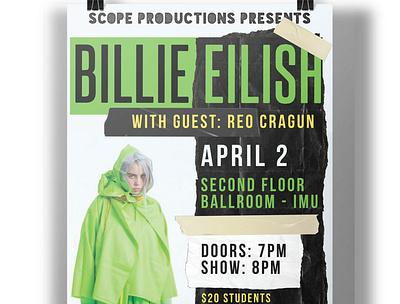 Billie Eilish Concert Poster Design concert music music art poster art