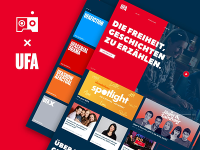 UFA Relaunch cinema responsive show tv typography ui ux webdesign webseite