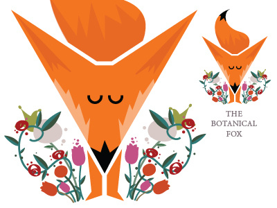TheBotanicalFox logo animal colourful crafts flowers fox illustration orange