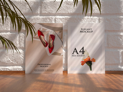 A4 Poster Realistic Scene Free PSD Mockup