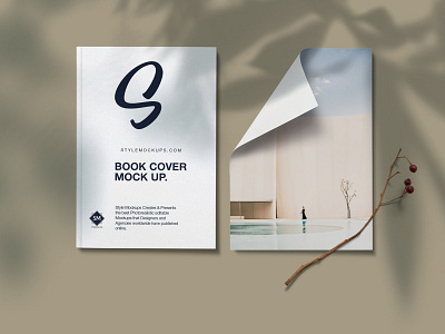 Free Book with Paper Mockup  PSD