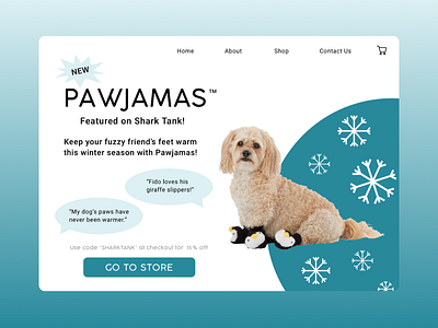 Pawjamas: Slippers for Dogs! daily ui dailyui dailyui003 dailyuichallenge designs landing page shop sketch sketchapp web